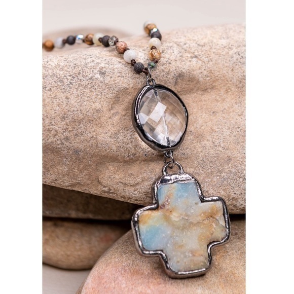 Amazonite Natural Stone Beaded Necklace - Picture 3 of 8